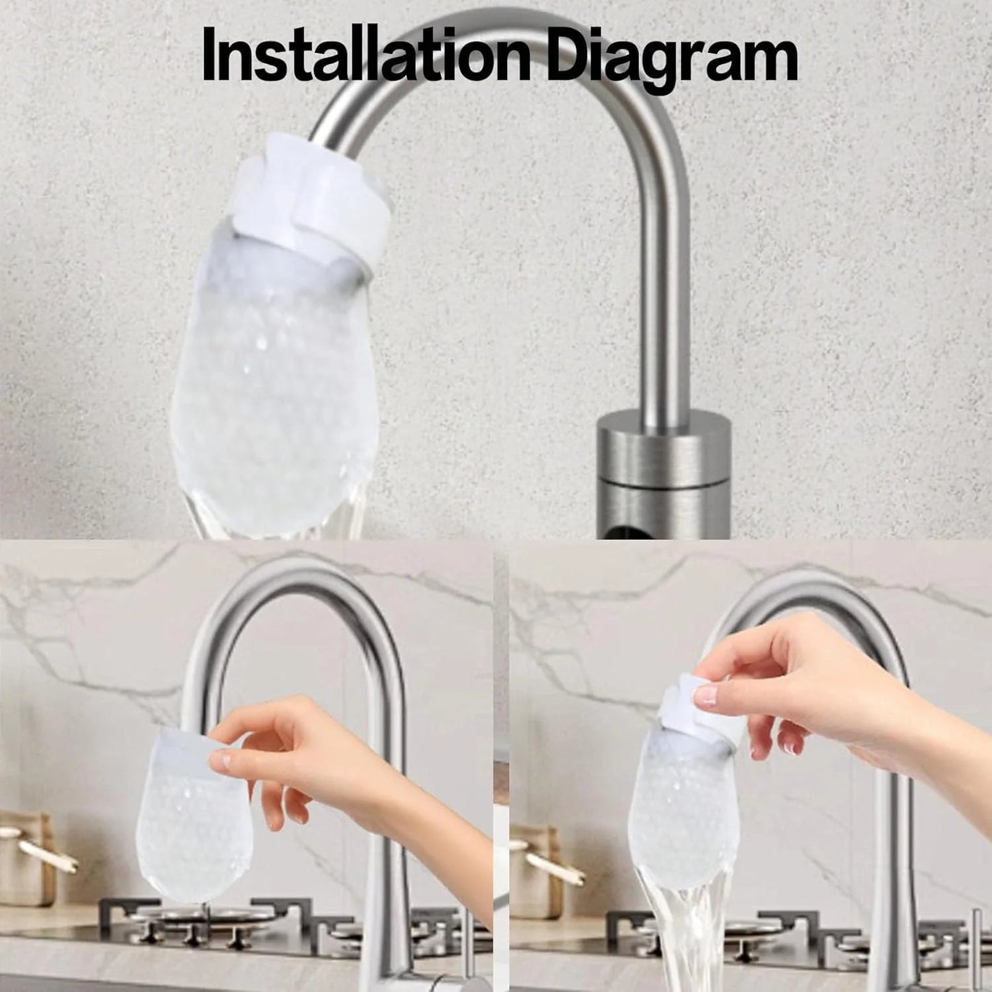 50 cotton filter bags disposable Cotton Faucet Filter Bags with 5 fastening straps💧