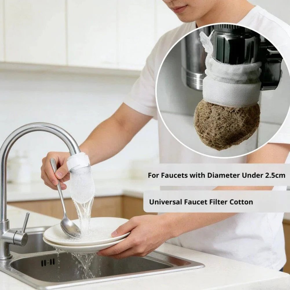 50 cotton filter bags disposable Cotton Faucet Filter Bags with 5 fastening straps💧