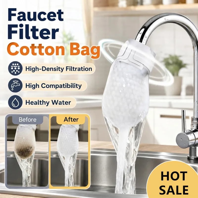 50 cotton filter bags disposable Cotton Faucet Filter Bags with 5 fastening straps💧
